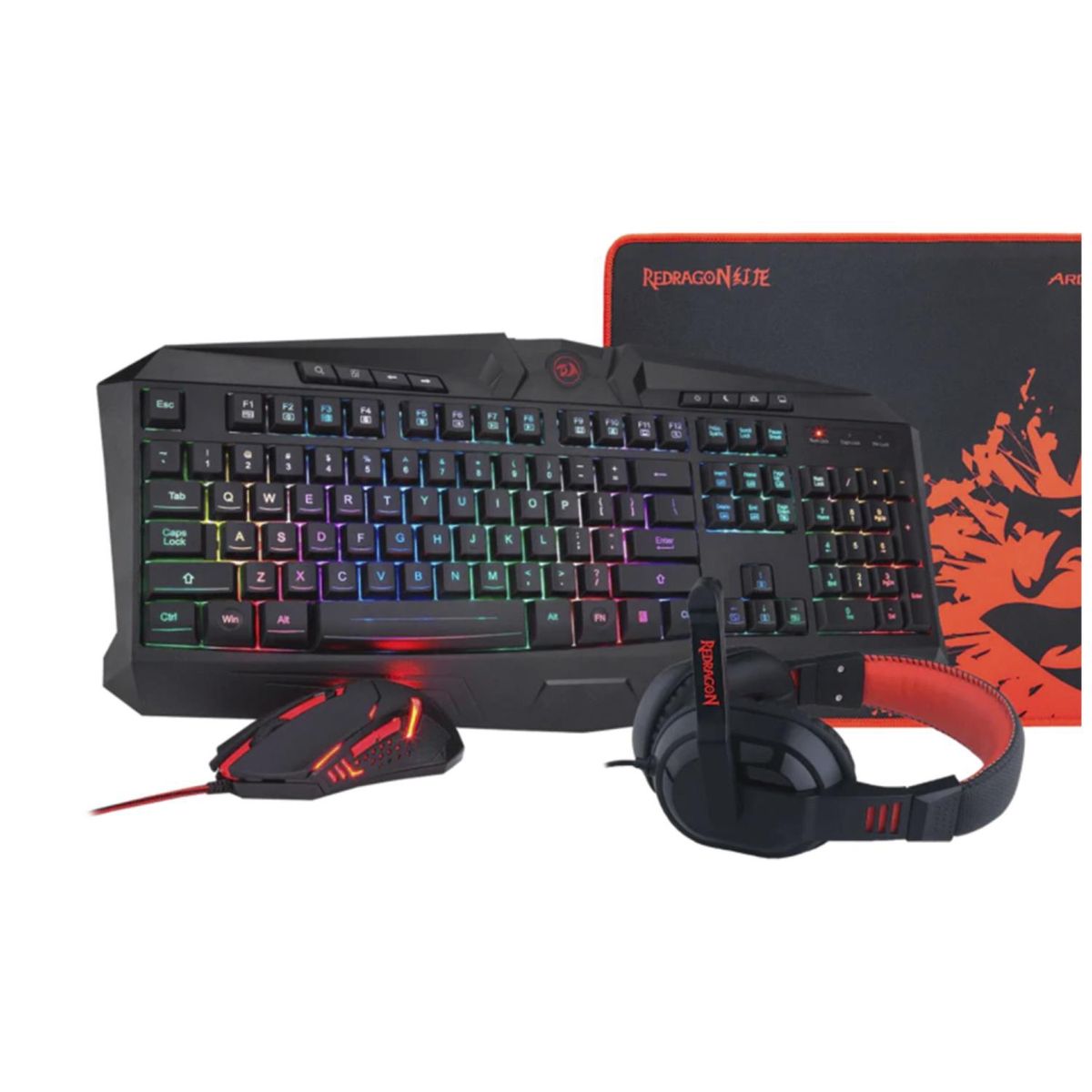 REDRAGON - Kit Gamer 4En1 Audifono Teclado Mouse MousePad S101 Redragon
