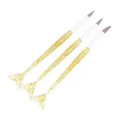 GENERICO - Set Pinceles Para Uñas Acrilicas 3 Unidades Diseño Manicure