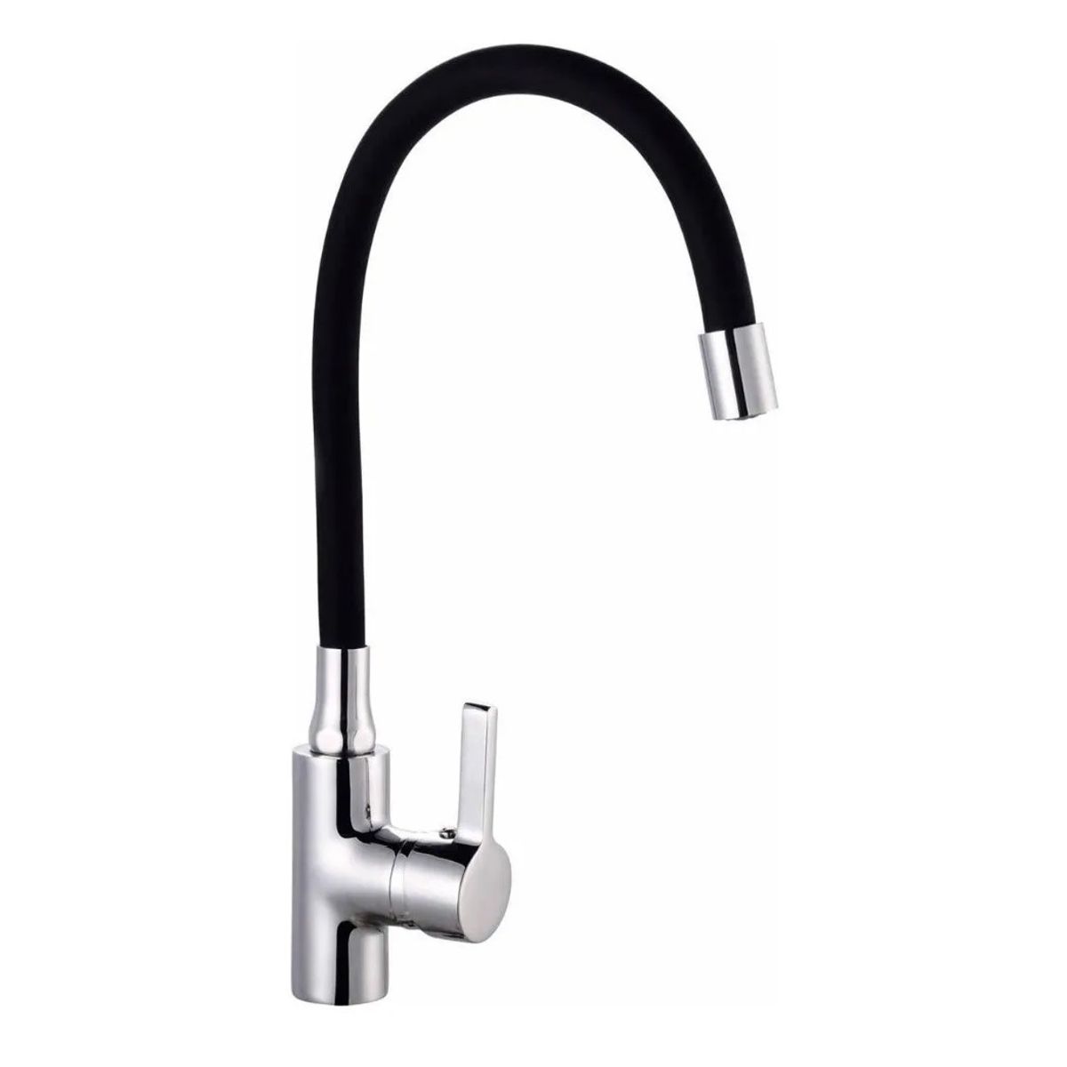 GENERICO - Llave Monomando Negra Flexible Lavaplato