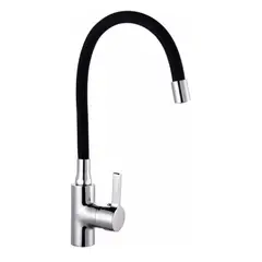 GENERICO - Llave Monomando Negra Flexible Lavaplato