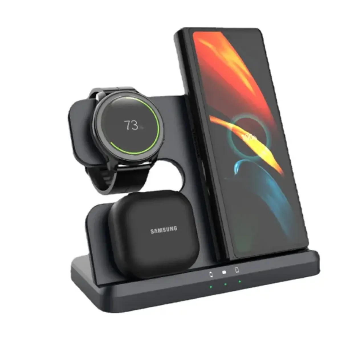 BANANA TIENDA - Cargador Inalámbrico 3 En 1 para Samsung / Galaxy Watch / Galaxy Buds