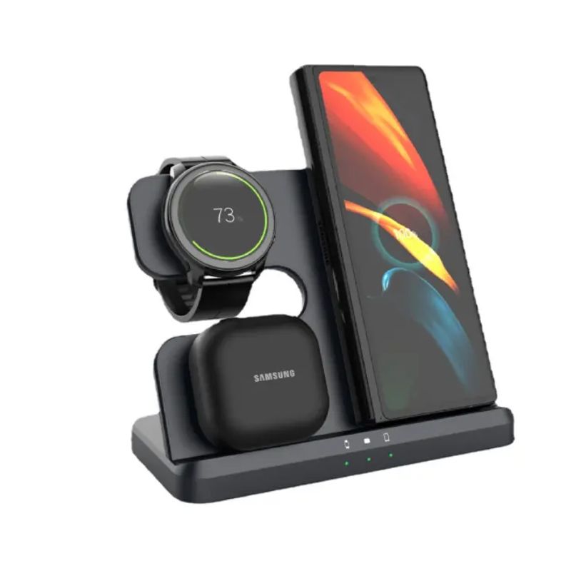GENERICO - Cargador Inalámbrico 3 En 1 para Samsung / Galaxy Watch / Galaxy Buds