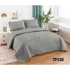 ANGELES DEL HOGAR - Cobertor de verano Quilt Plaza y Media Gris