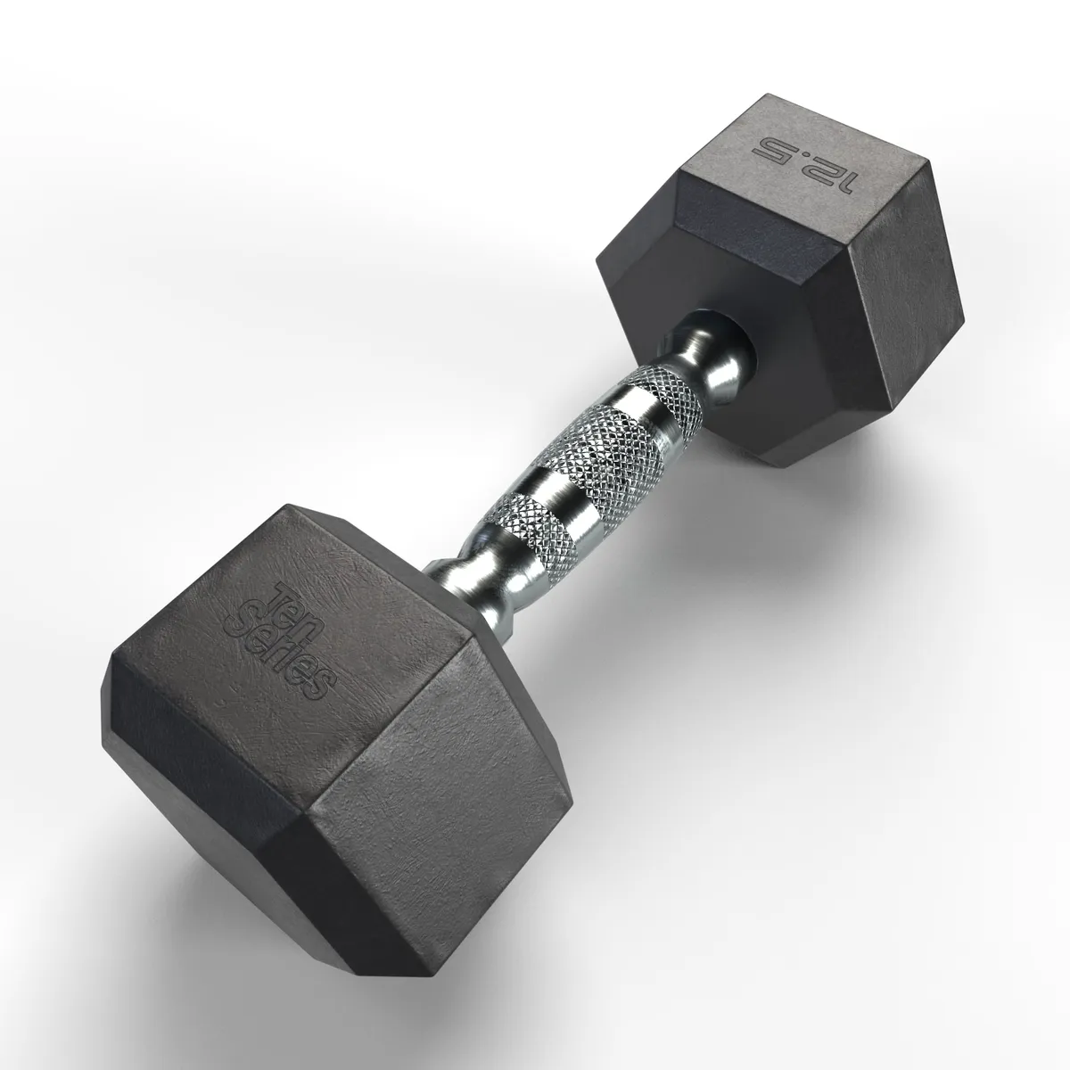 TEN SERIES - Mancuerna Hexagonal Recubierta en Caucho 12.5 kg