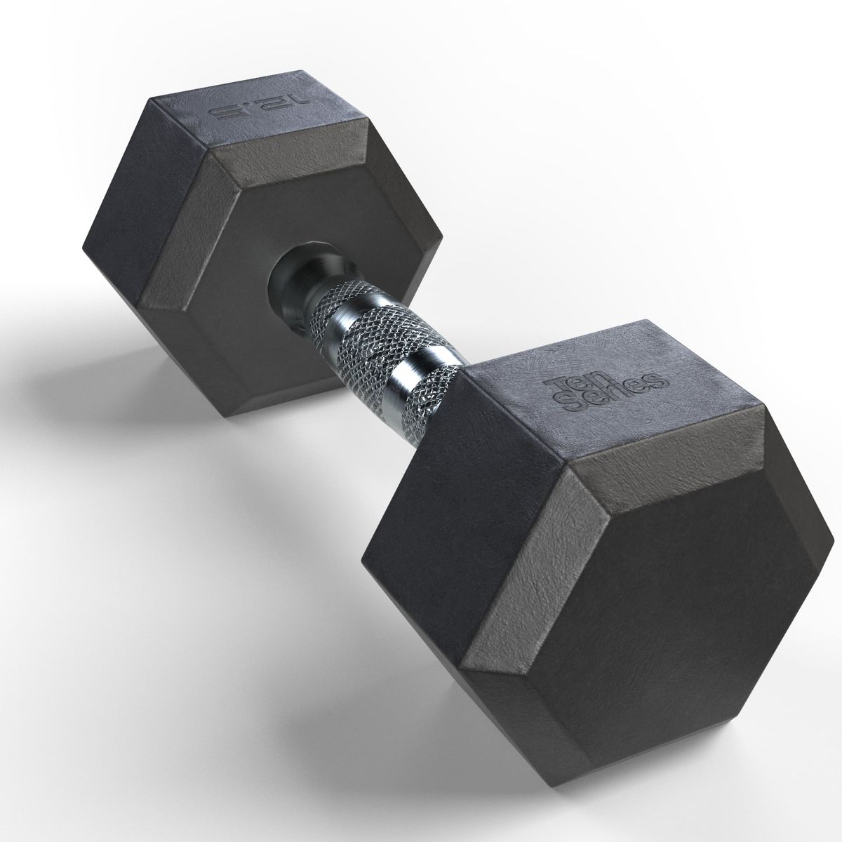 TEN SERIES - Mancuerna Hexagonal Recubierta en Caucho 12.5 kg