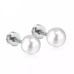 GENERICO - Mini Aros Acero Quirúrgico Perla 6MM.