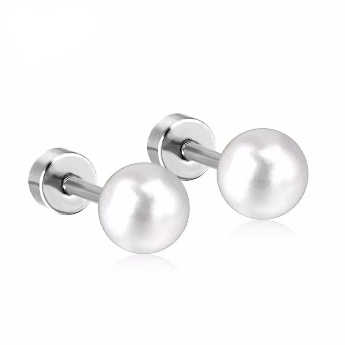 GENERICO - Mini Aros Acero Quirúrgico Perla 8MM.