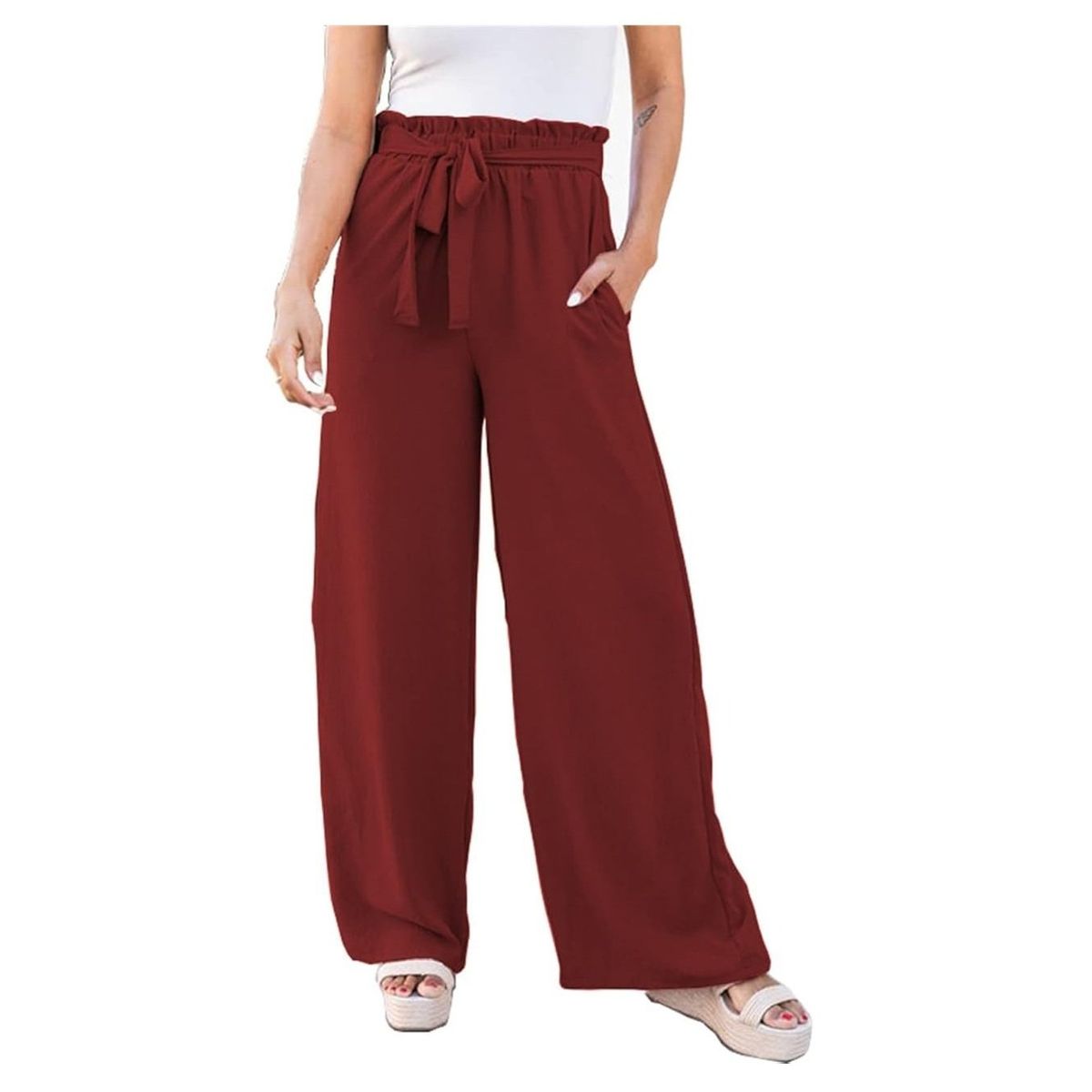 GARSIL - Pantalón Para Mujer Modelo Palazzo Con Lienzo - Semi Formal  Casual.