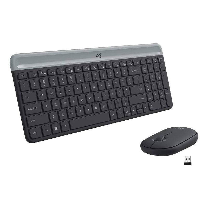 LOGITECH - Teclado y Mouse Inalambrico Logitech MK470 Slim Negro Español.