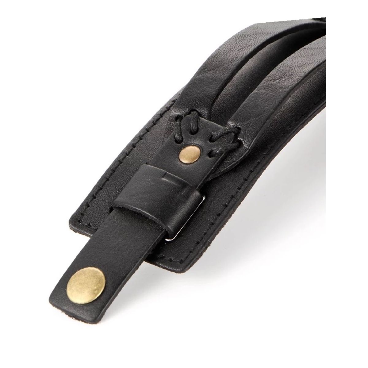 A 17 - Pulsera Brazalete Eco Cuero Liso Negro Masculino Negro