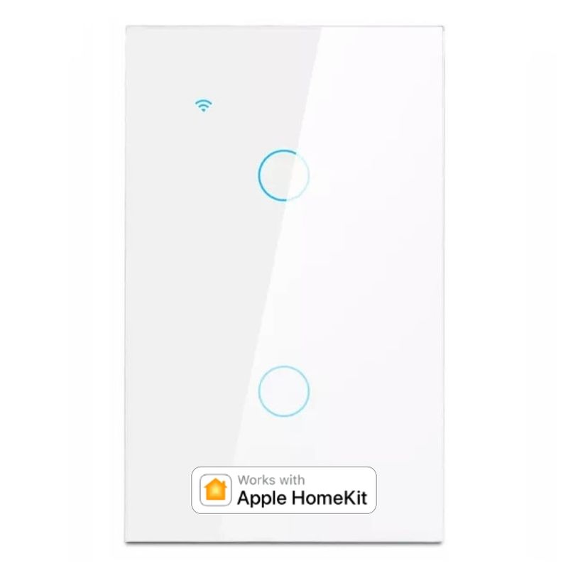 GENERICO - Interruptor Inteligente Wifi Doble Con y Sin Neutro Blanco Homekit