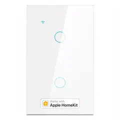 GENERICO - Interruptor Inteligente Wifi Doble Con y Sin Neutro Blanco Homekit