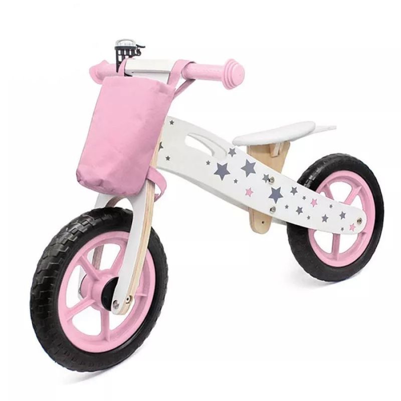 SPACEZAT - Bicicleta de Aprendizaje Equilibrio Madera Rosada
