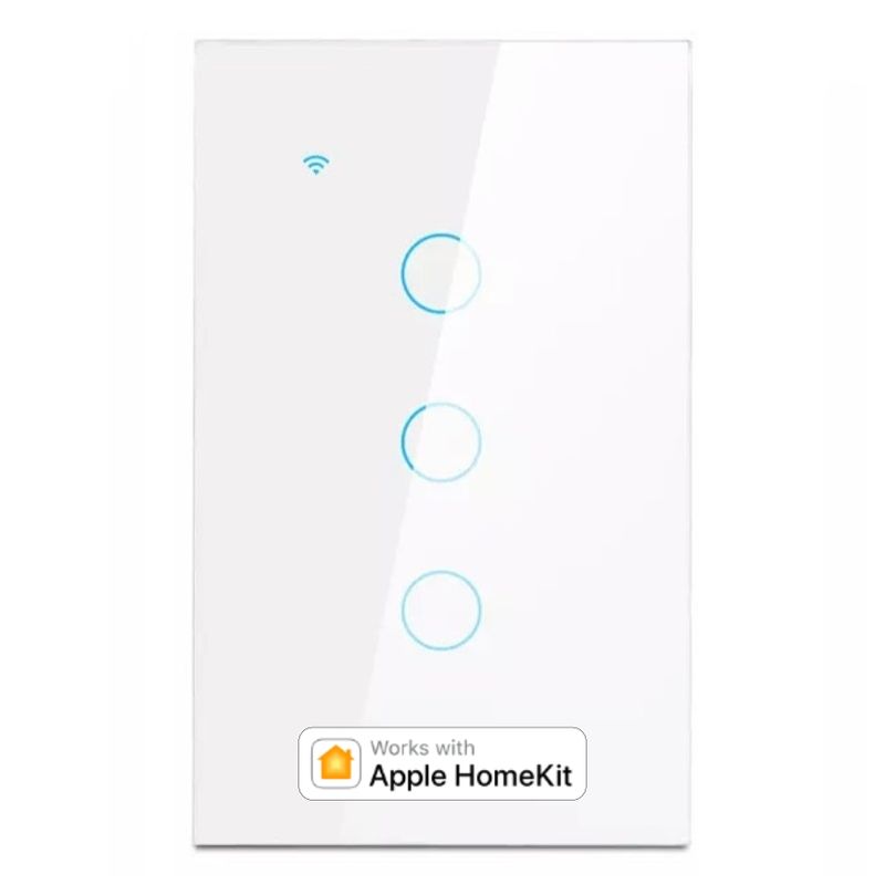 WORBEE - Interruptor Inteligente Wifi H1 Triple Con y Sin Neutro Blanco Homekit