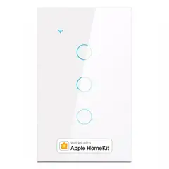 WORBEE - Interruptor Inteligente Wifi H1 Triple Con y Sin Neutro Blanco Homekit