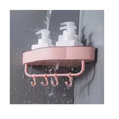 GENERICO - Esquinero para baño organizador de shampoo bálsamo etc ROSADO