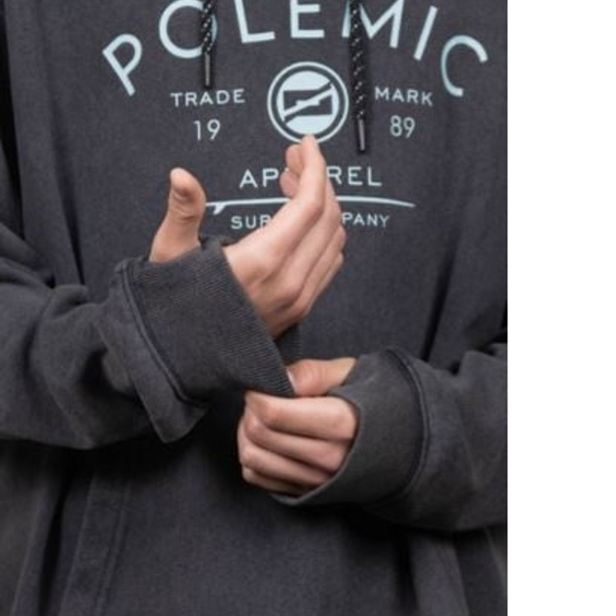 POLEMIC - Poleron Oversized Fit Snow Washed Negro Polemic