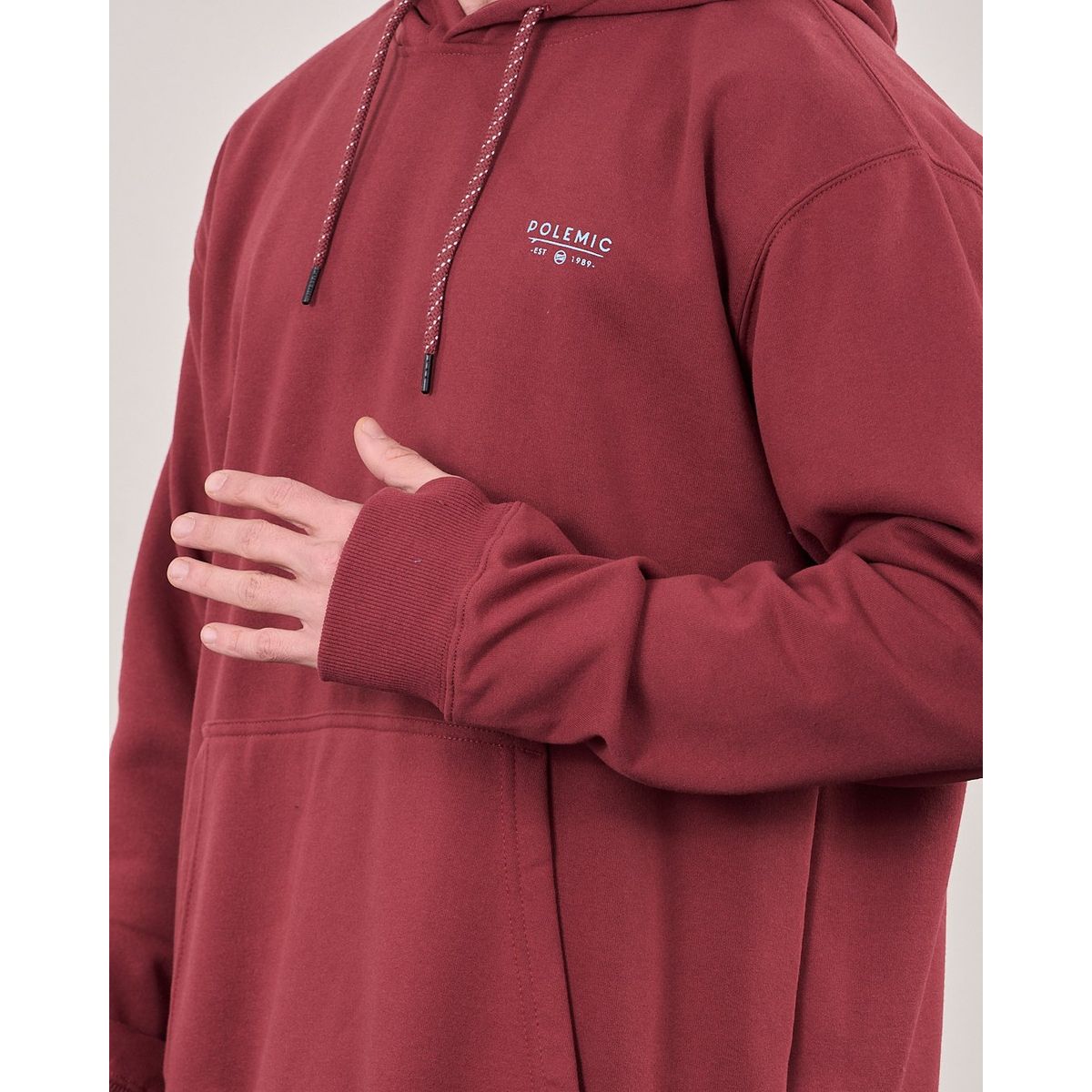 POLEMIC - Poleron Oversized Fit Snow Washed Rojo Ladrillo Polemic