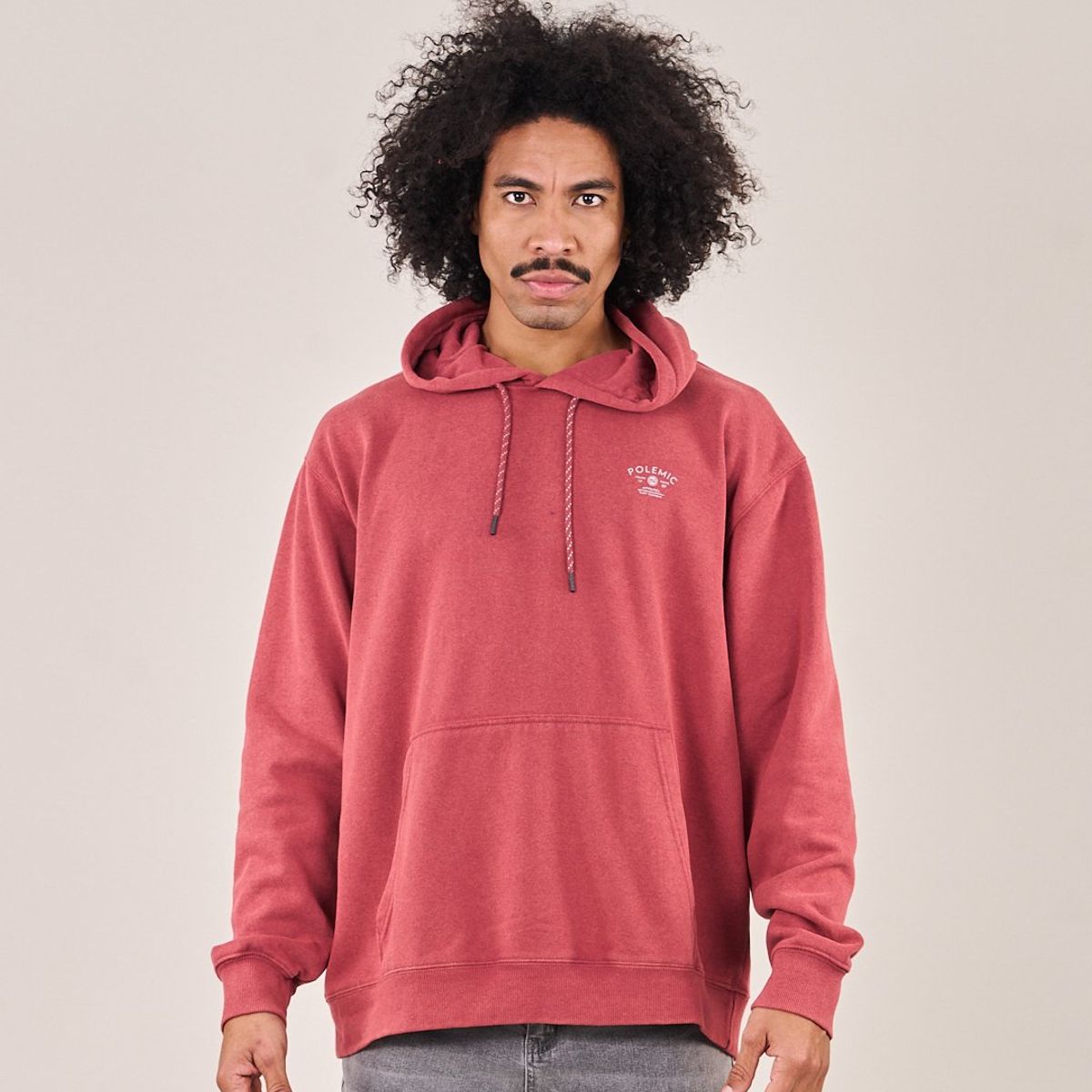 POLEMIC - Poleron Oversized Fit Snow Washed Rojo Polemic
