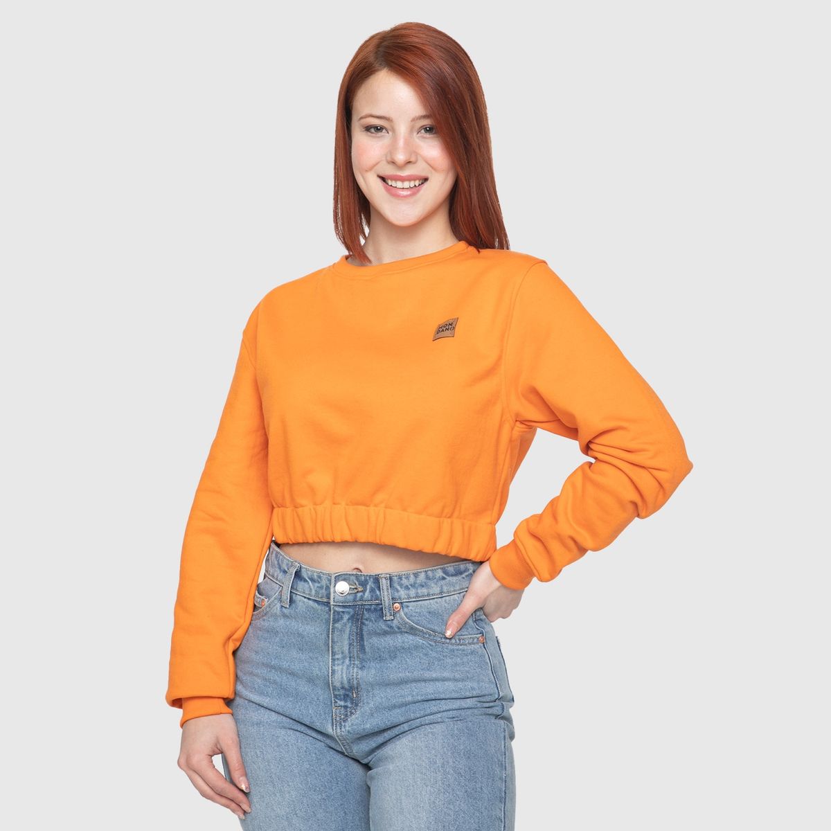 MONDANO - Poleron Crop Top Naranja