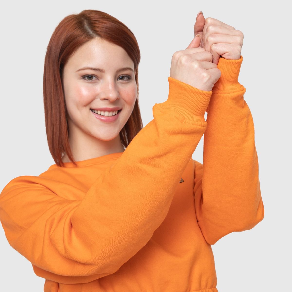 MONDANO - Poleron Crop Top Naranja