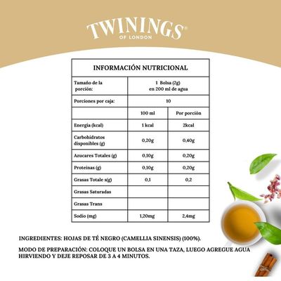 Imagen 2 del producto Té Prince Of Wales (etiqueta negra) x 10 Bolsitas