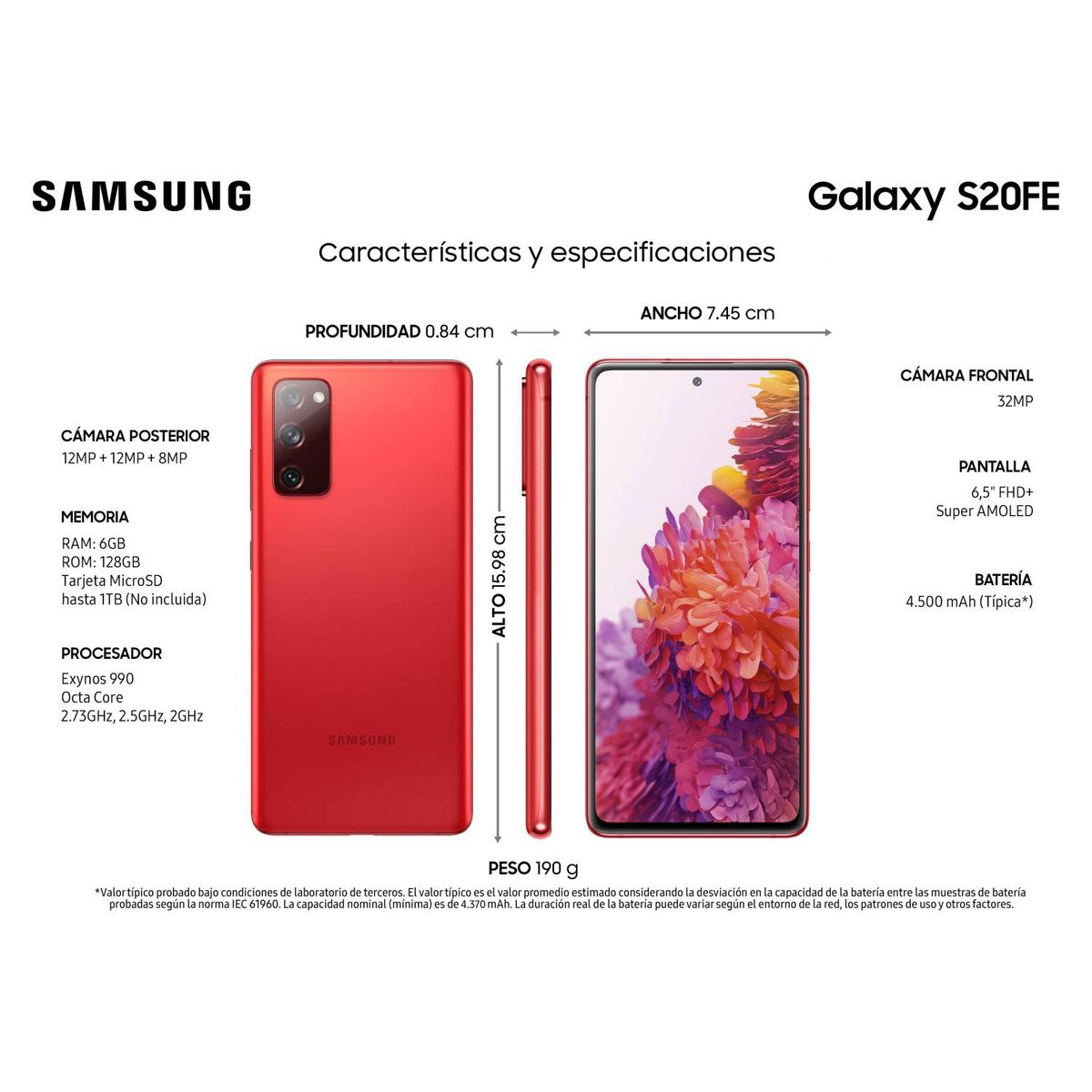 SAMSUNG - Samsung Galaxy S20 FE 128GB - Reacondicionado - Rojo