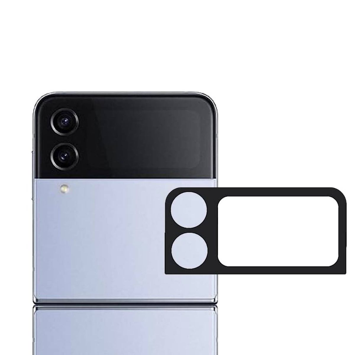 GENERICO - Lámina De Vidrio Para Camara Samsung Z Flip 4 - Negro