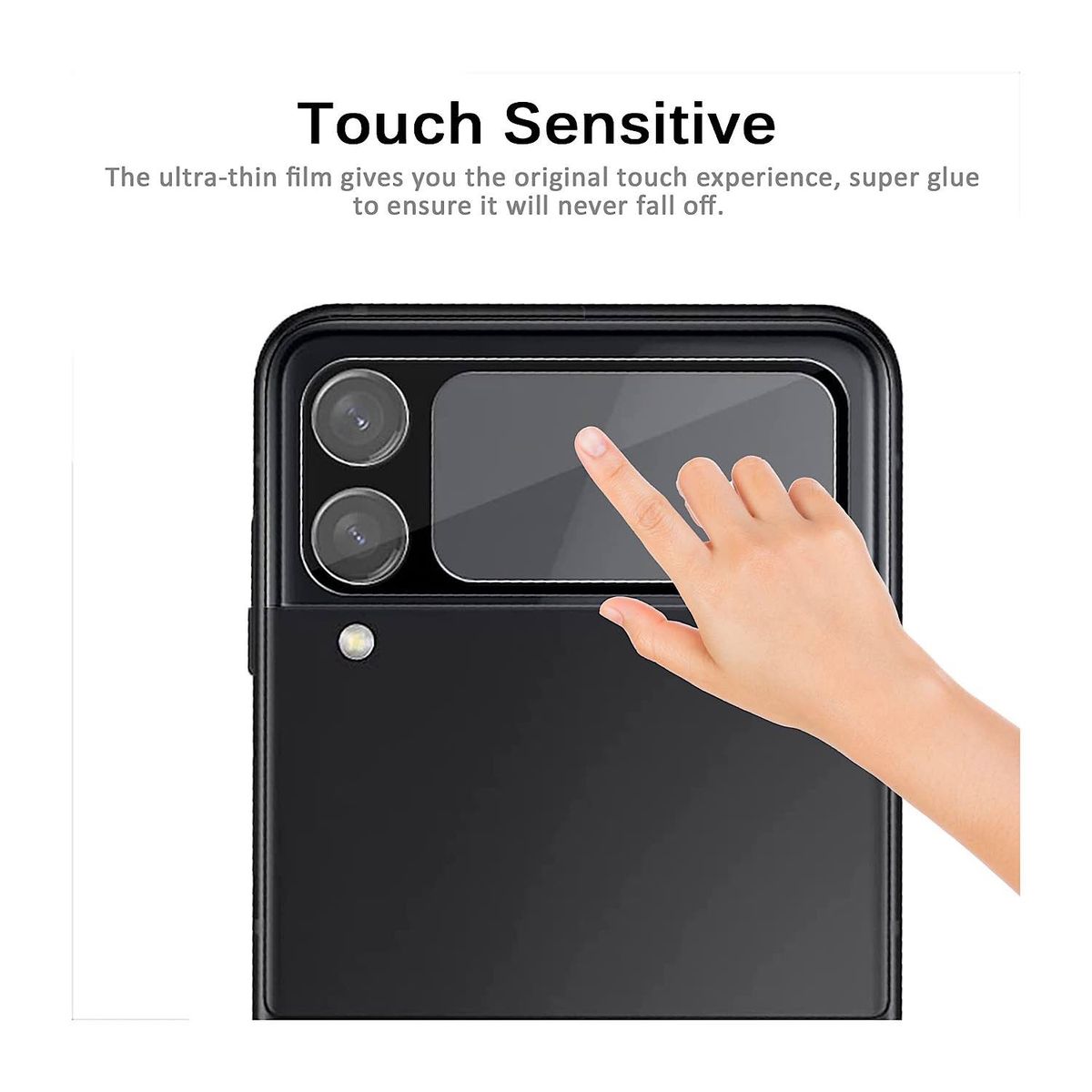 GENERICO - Lámina De Vidrio Para Camara Samsung Z Flip 4 - Negro