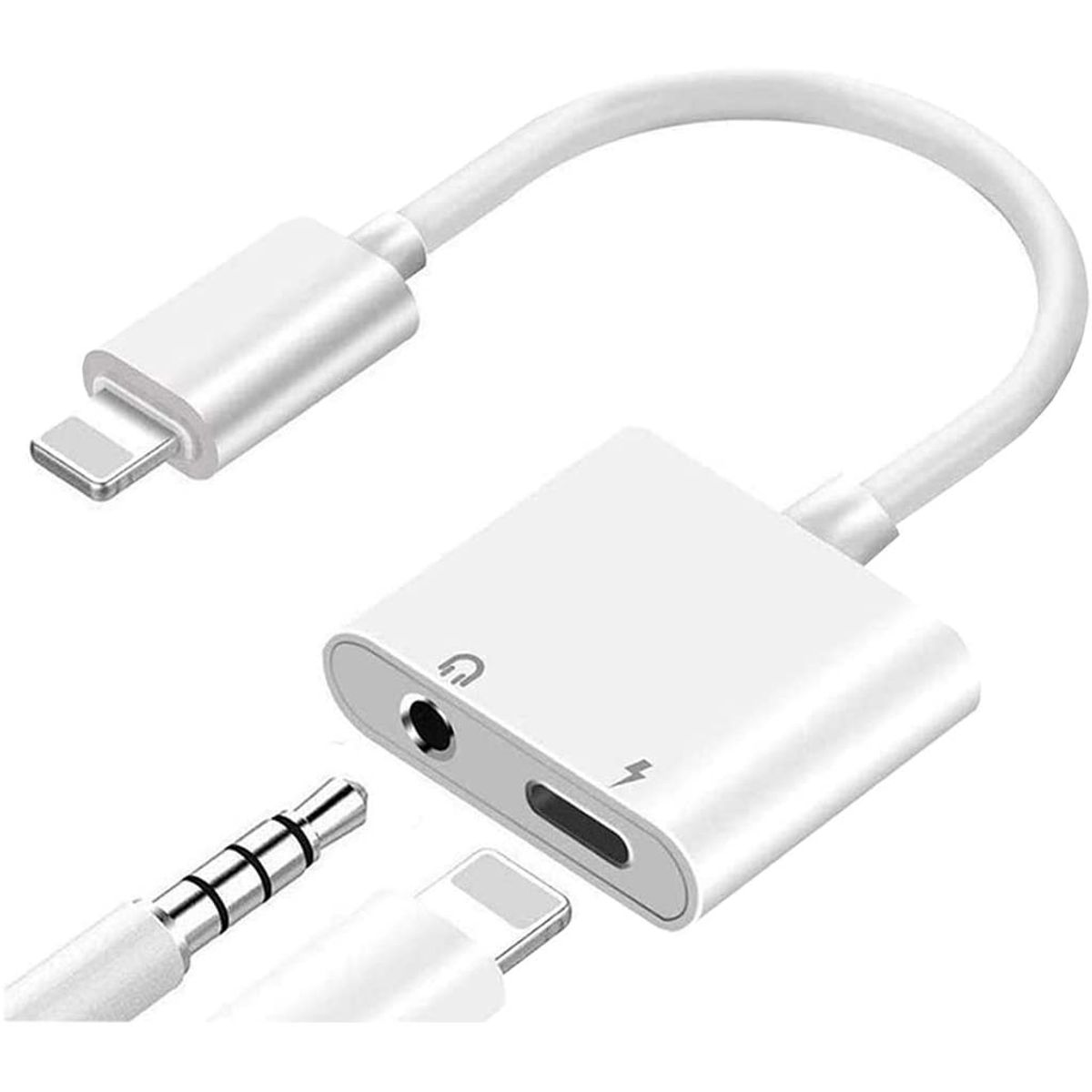 GENERICO - Adaptador Para Cargar Y Audífonos 2 En 1 Para iPhone