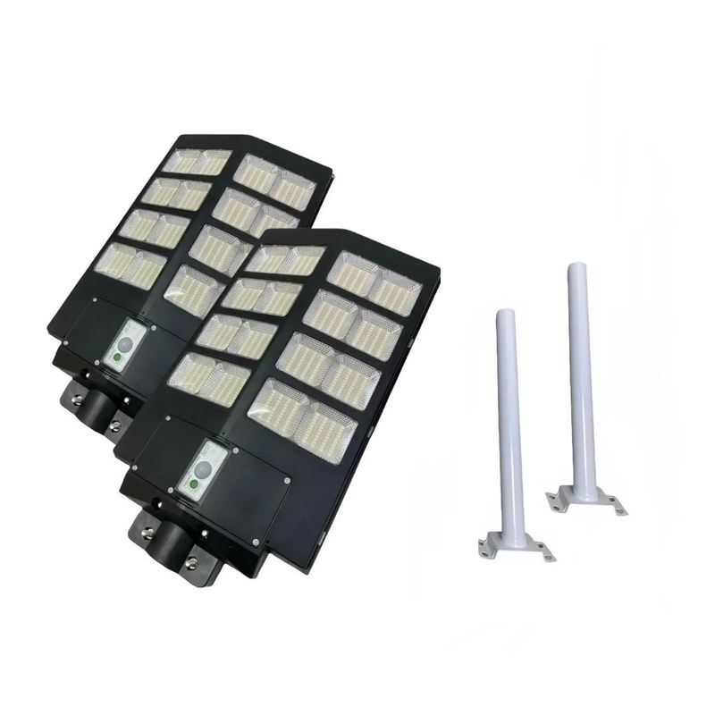GENERICO - Pack X2 Foco Solar Led Exterior Focos Foco Solares 800w Soporte
