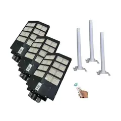 GENERICO - Pack X3 Foco Solar Led Exterior Focos Foco Solares 800w Soporte