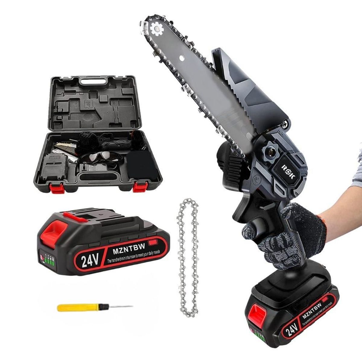 NOVYSTOR - Motosierra Eléctrica Inalámbrica Portátil De 6 Pulgadas