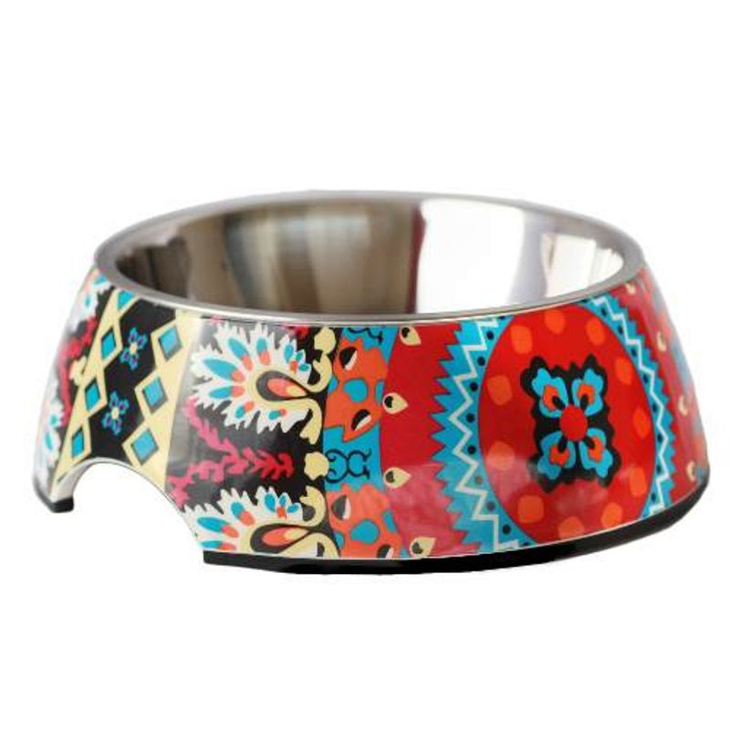 MASCAN - Plato Melamina Motivo Redondo Multicolor Talla M Perro