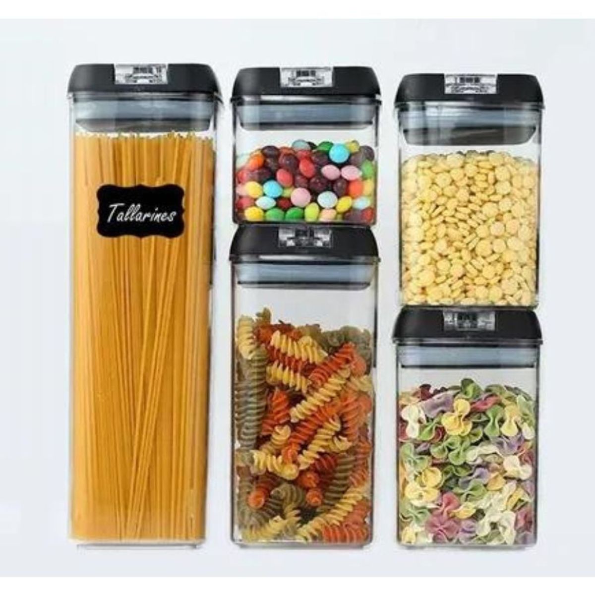 GENERICO - Pack 5 Envases Recipientes Hermeticos Especieros Cocina