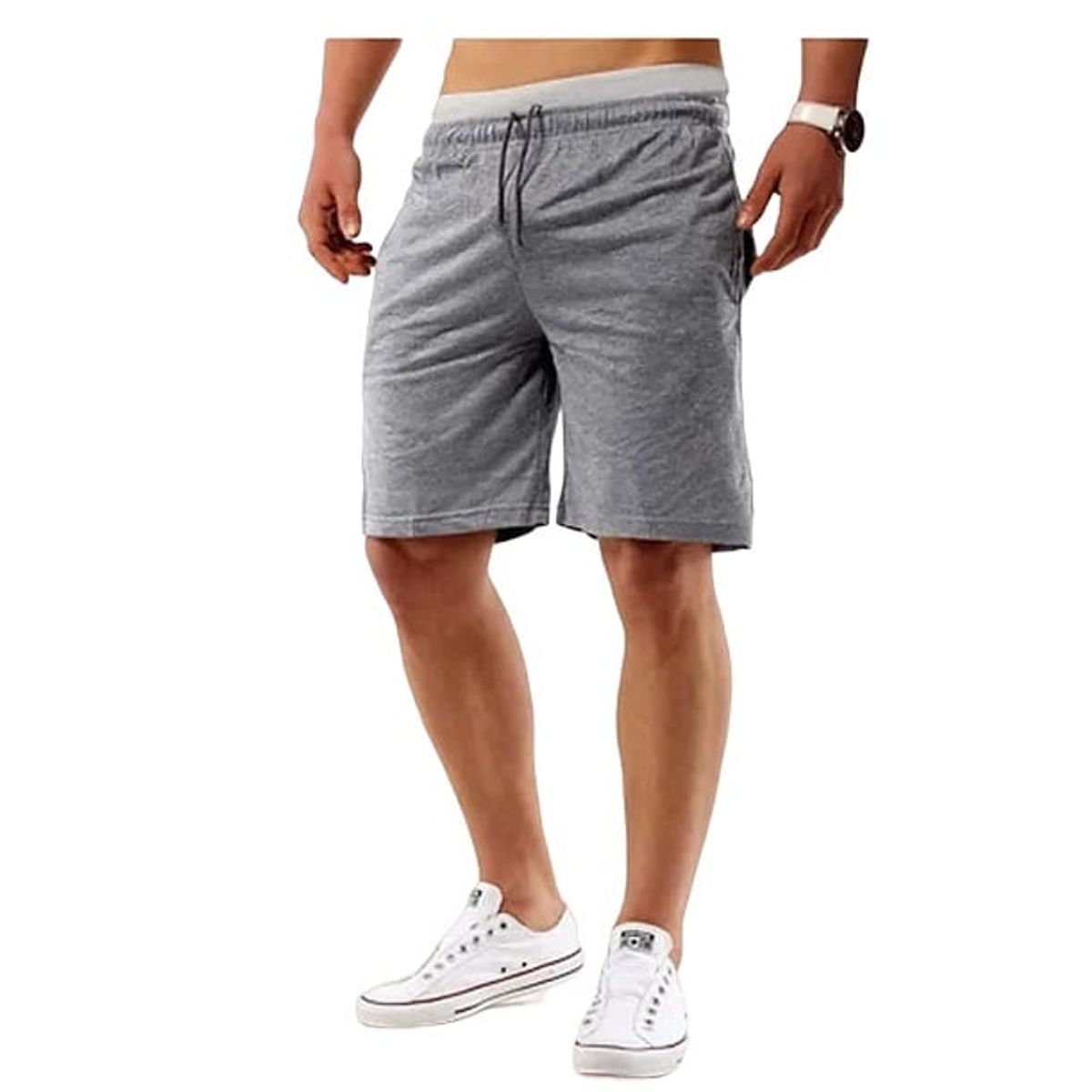 GARSIL - Short De Algodón  Corto Deportivo Para Hombre Con Bolsillos y Agarre