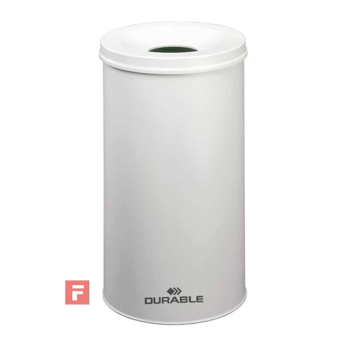 DURABLE - Papelero Metálico Redondo Safe Durable- Gris