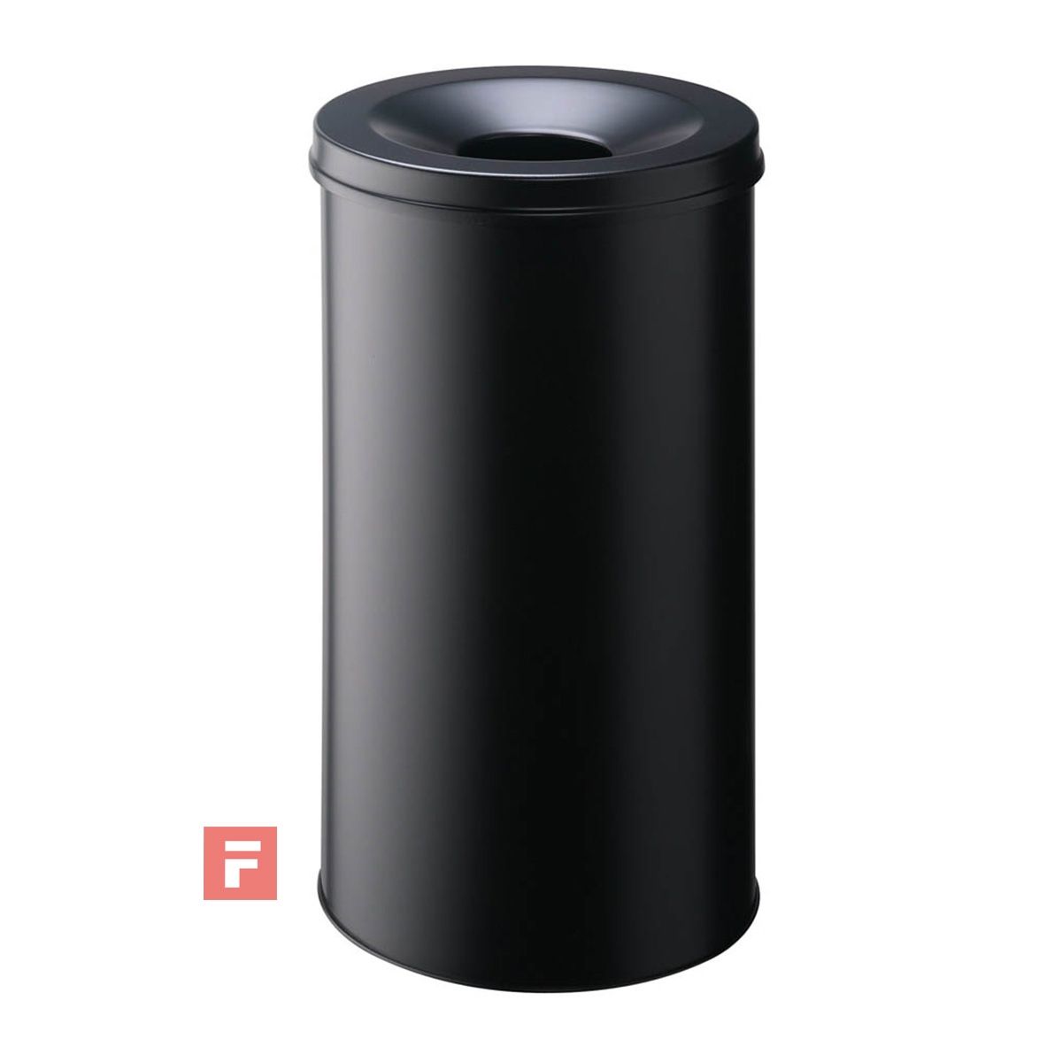 DURABLE - Papelero Metálico Redondo Safe Durable- Negro