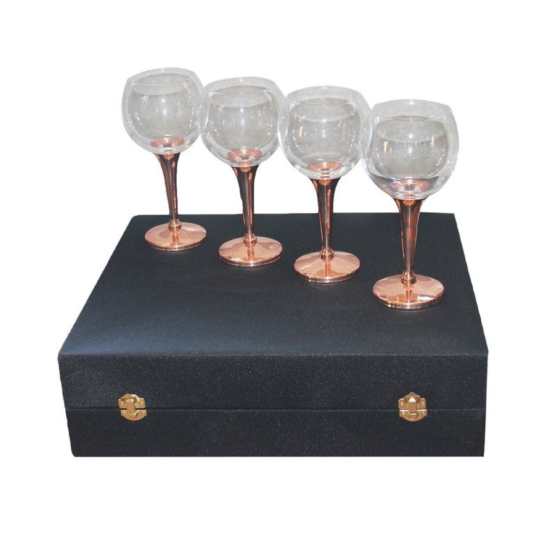 PERFECT CLASS - Set de 4 Copas de Vino Lisa Cobre