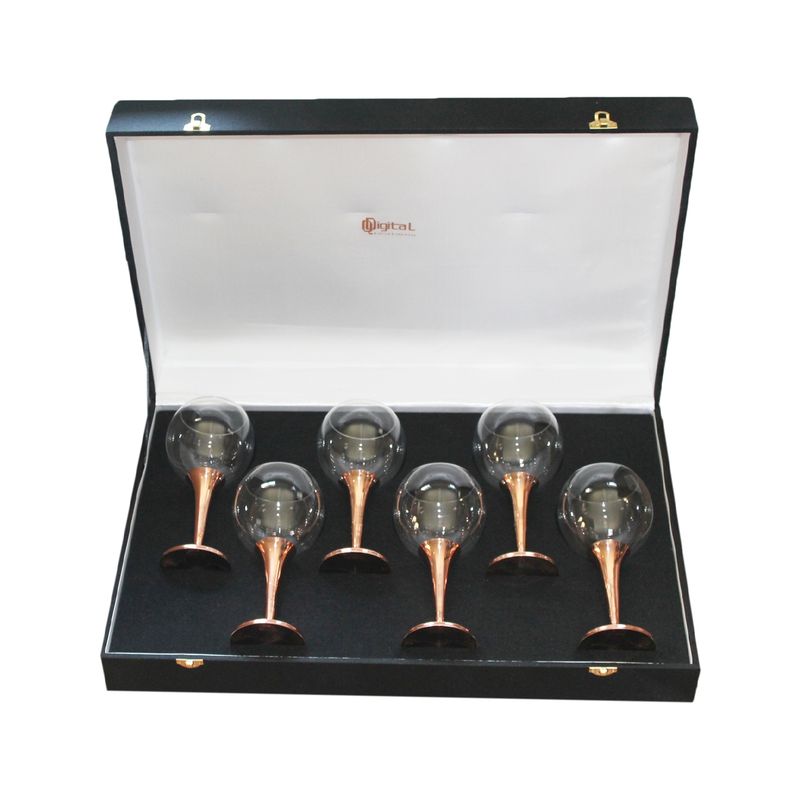 PERFECT CLASS - Set de 6 Copas de Vino Lisa Cobre