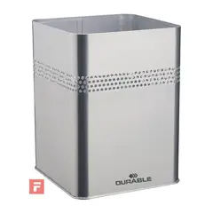 DURABLE - Papelero Cuadrado Metálico Durable- Plateado