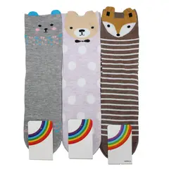 GENERICO - 12 Pares de Calcetines De Algodon Para Mujer - Diseños Divertidos