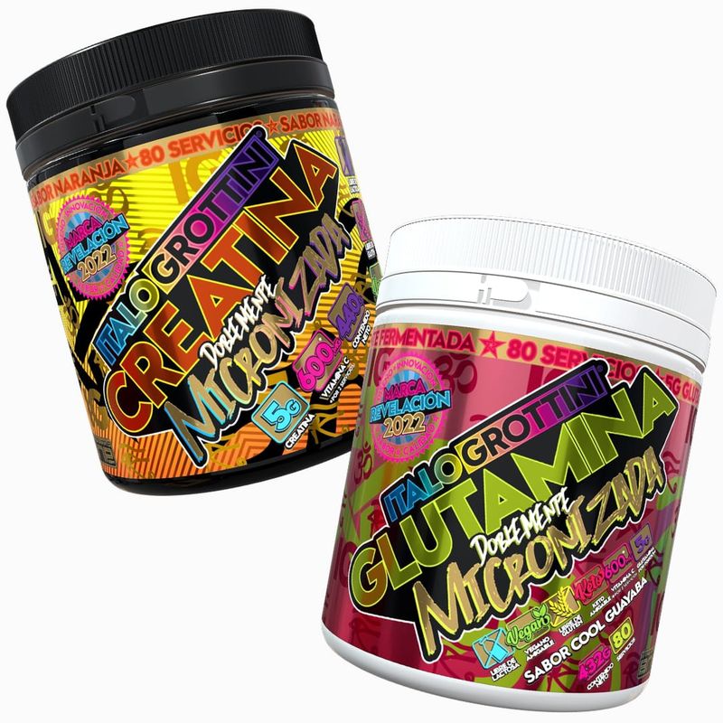 ITALO GROTTINI - GLUTAMINA DOBLEMENTE MICRONIZADA 432G  CREATINA NARANJA 440G