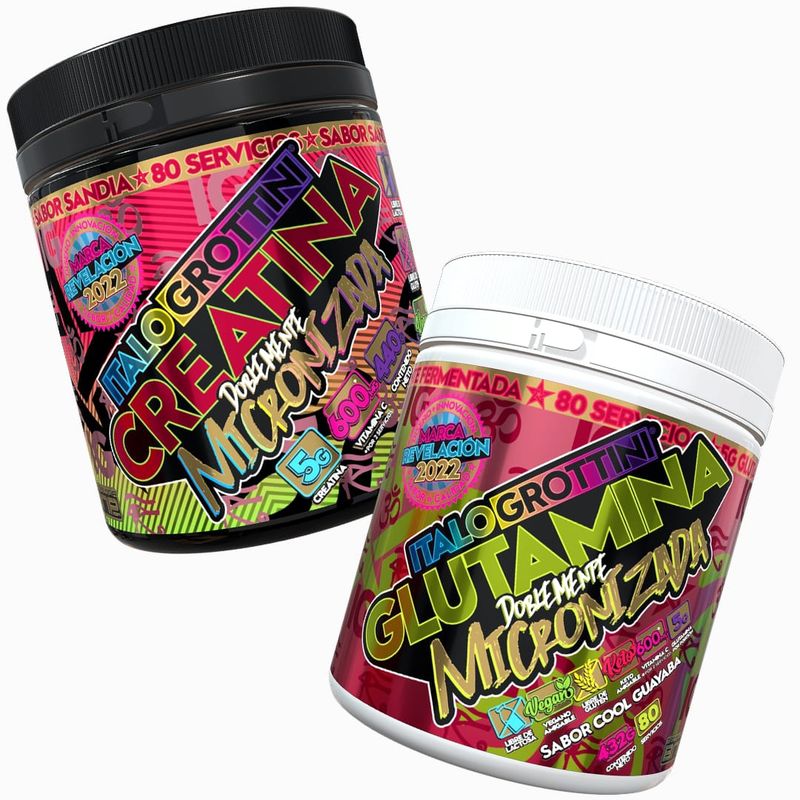 ITALO GROTTINI - GLUTAMINA DOBLEMENTE MICRONIZADA 432G  CREATINA SANDIA 440G