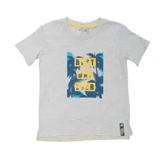PILLIN - Polera Manga Corta Niño Gris Claro
