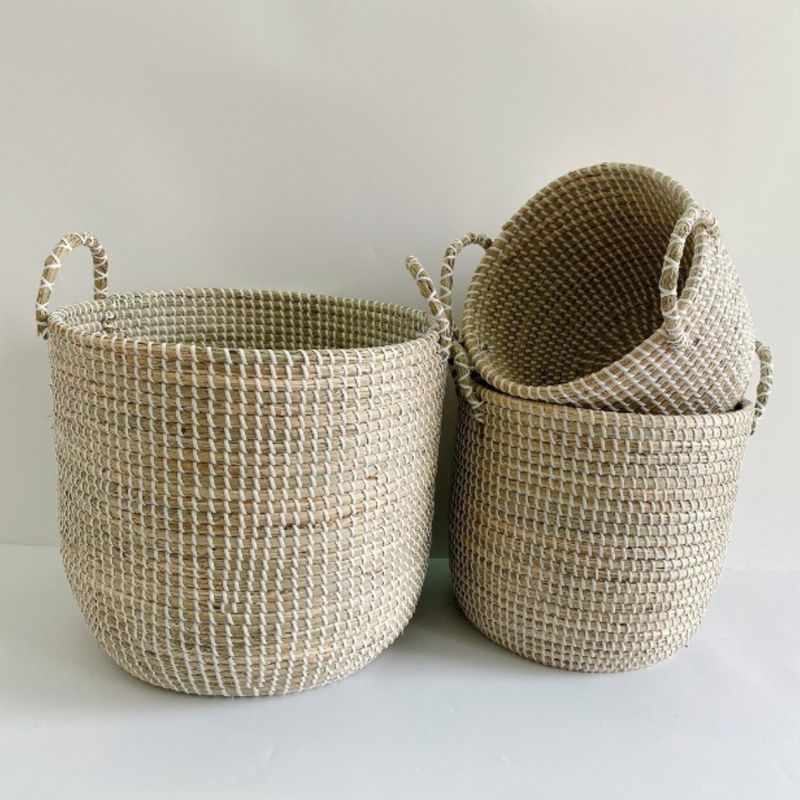 GENERICO - Canasto Circular Fibras Naturales S 25x23cm