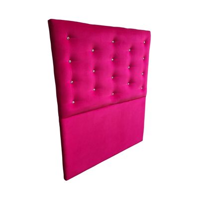Imagen 2 del producto Respaldo 1 1/2 Fucsia Felpa Botón Diamante a piso Muebles Rimar