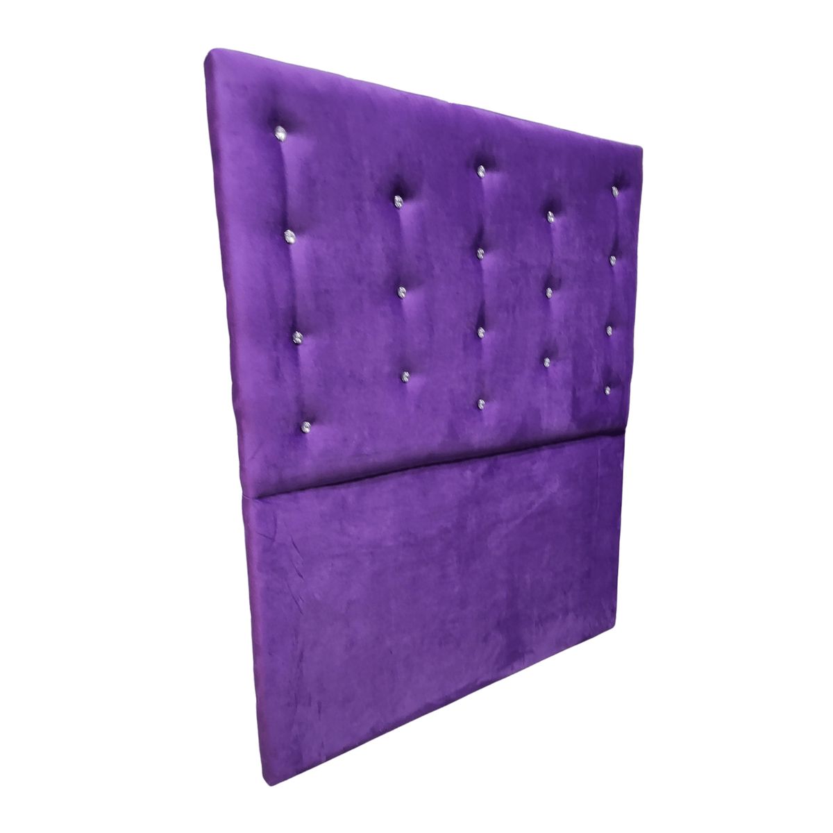GENERICO - Respaldo 1 1/2 Morado Felpa Botón Diamante a piso Muebles Rimar