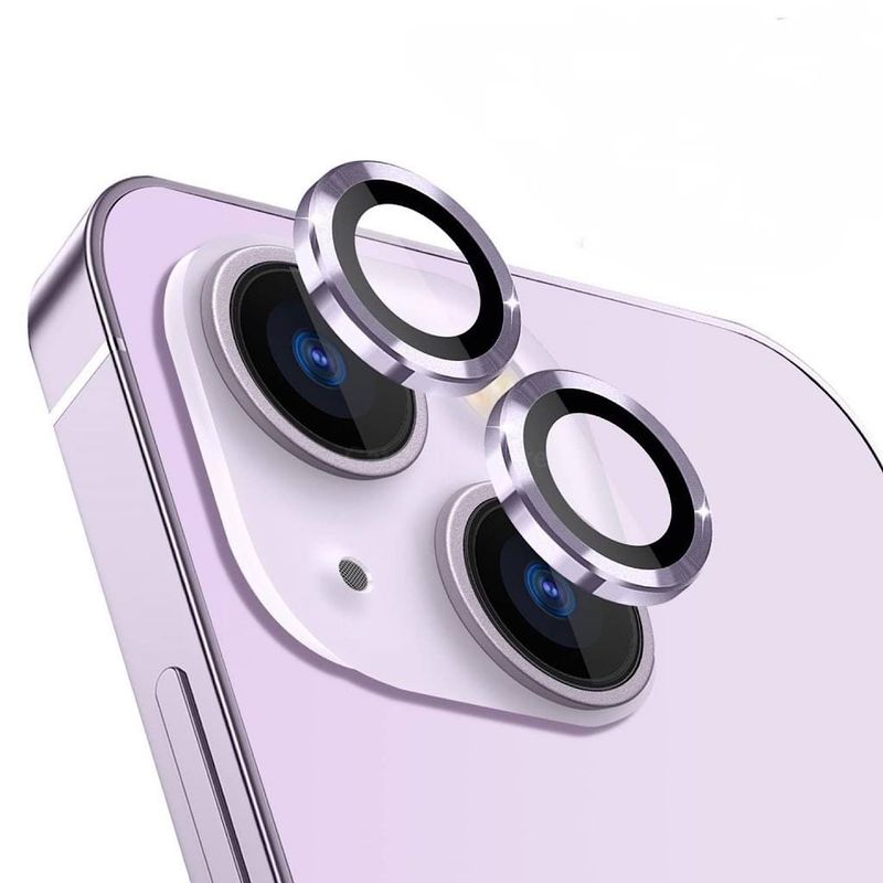 GENERICO - Protector De Camara Para iPhone 14 Normal - 14 Plus- Purpura
