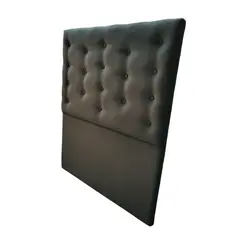 GENERICO - Respaldo 1 1/2 Negro Felpa Botone a piso Muebles Rimar